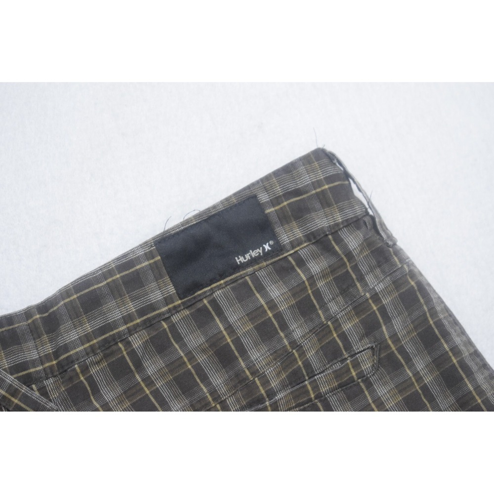 Hurley Chino Golf Shorts Plaid Performance Flat Front Mens‎ Size 33 x 11"